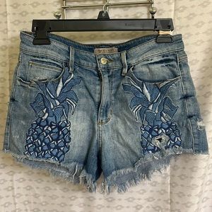 GUESS high rise pineapple shorts